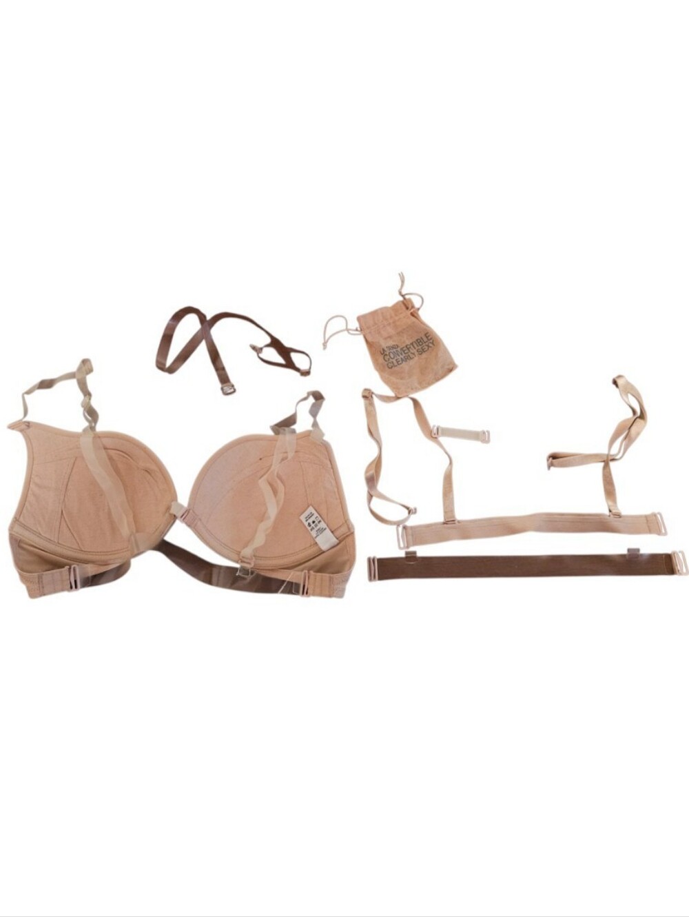 La Senza 34C 34 C Convertible Clear & Nude Straps Multi-way Bra